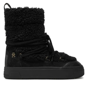 Śniegowce Tommy Hilfiger Lace-Up Faux Shearling Snowboot FW0FW08252 Czarny