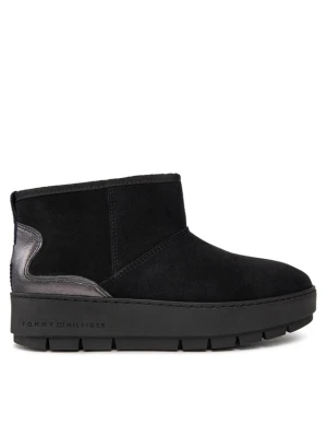 Śniegowce Tommy Hilfiger Metallic Suede Snowboot FW0FW07850 Czarny