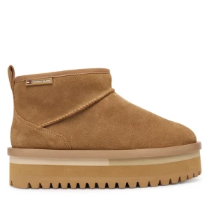 Śniegowce Tommy Jeans Tjw Flatform Snow Boot Suede EN0EN02841 Brązowy