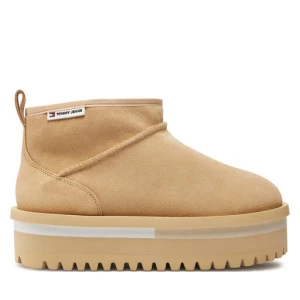 Śniegowce Tommy Jeans Tjw Suede Flatform Boot Wl EN0EN02599 Beżowy