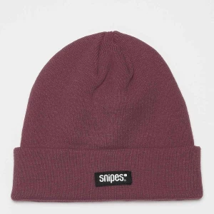 SNIPES Woven Label Beanie burgundy uniseks Czapki beanie czerwony rozmiar Akcesoria