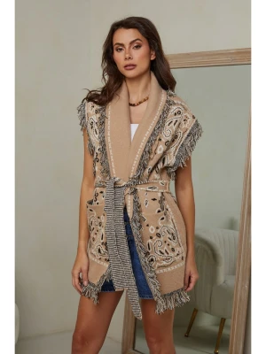 So Cachemire Ponczo "Albertirsa" w kolorze beżowym rozmiar: S