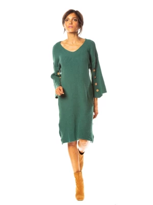 So Cachemire Sukienka dzianinowa "Cleo" w kolorze zielonym rozmiar: M