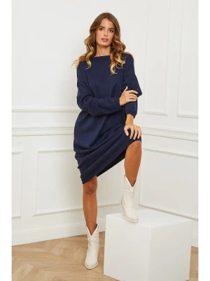 So Cachemire Sukienka dzianinowa "Fastidius" w kolorze granatowym rozmiar: L