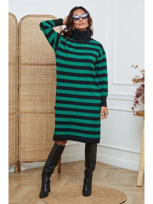 So Cachemire Sukienka dzianinowa "Javot" w kolorze czarno-zielonym rozmiar: S