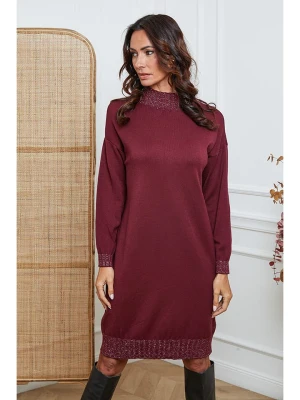 So Cachemire Sukienka dzianinowa "Linoa" w kolorze bordowym rozmiar: M