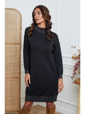 So Cachemire Sukienka dzianinowa "Linoa" w kolorze czarnym rozmiar: L