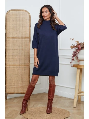 So Cachemire Sukienka dzianinowa "Major" w kolorze granatowym rozmiar: M