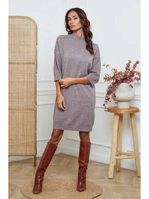 So Cachemire Sukienka dzianinowa "Major" w kolorze szarobrązowym rozmiar: L
