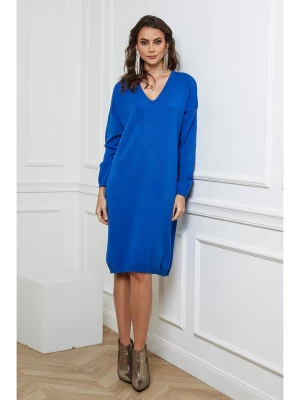 So Cachemire Sukienka dzianinowa "Palerme" w kolorze niebieskim rozmiar: L