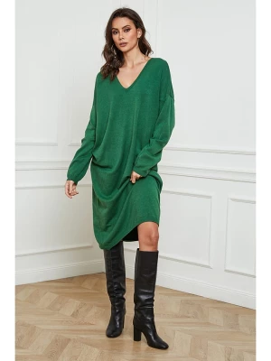 So Cachemire Sukienka dzianinowa "Palerme" w kolorze zielonym rozmiar: XL