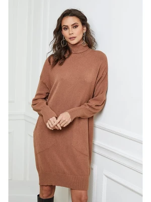 So Cachemire Sukienka dzianinowa "Tivoli" w kolorze karmelowym rozmiar: M