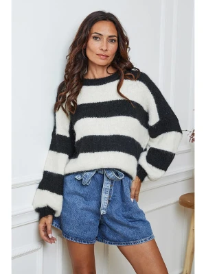 So Cachemire Sweter "Bech" w kolorze czarno-białym rozmiar: S