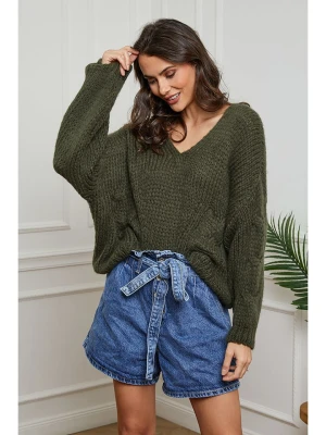 So Cachemire Sweter "Fawaris" w kolorze khaki rozmiar: M