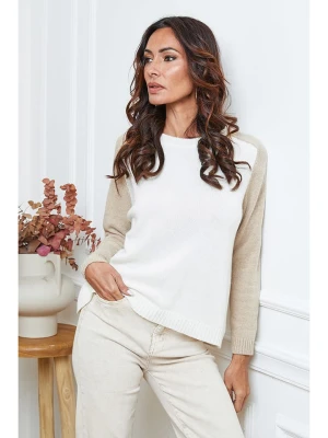 So Cachemire Sweter "Kaleis" w kolorze beżowo-kremowym rozmiar: L