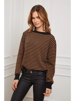 Joséfine Sweter "Astro" w kolorze czarno-kamelowym rozmiar: S