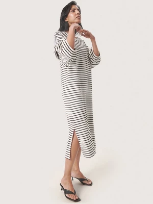 Soaked in Luxury Sukienka "Inge" w kolorze ciemnobrązowo-białym rozmiar: S