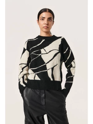 Soaked in Luxury Sweter "Rakel" w kolorze czarno-kremowym rozmiar: XXL