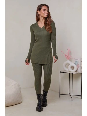 Soft Cashmere 2-częściowy zestaw w kolorze khaki rozmiar: 38/40