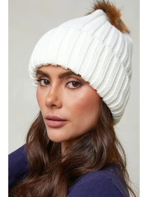 Soft Cashmere Czapka w kolorze białym rozmiar: onesize