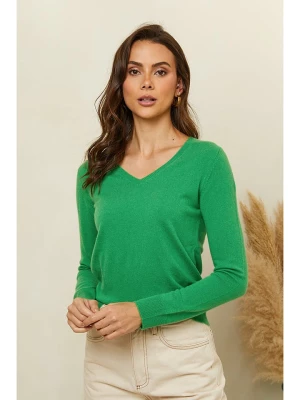 Soft Cashmere Kaszmirowy sweter w kolorze zielonym rozmiar: M