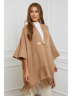 Soft Cashmere Ponczo w kolorze karmelowym rozmiar: onesize