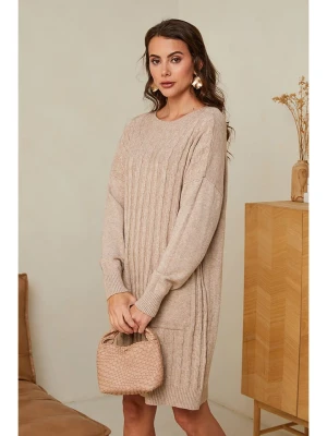 Soft Cashmere Sukienka dzianinowa w kolorze beżowym rozmiar: 34/36