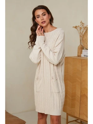 Soft Cashmere Sukienka dzianinowa w kolorze beżowym rozmiar: 38/40