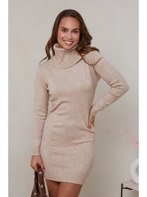 Soft Cashmere Sukienka dzianinowa w kolorze beżowym rozmiar: 38/40