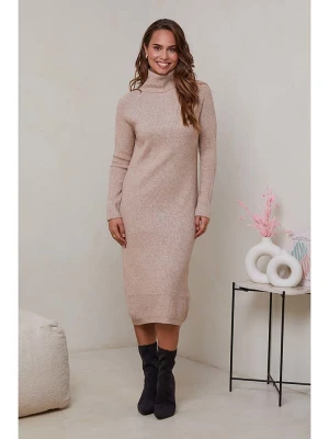 Soft Cashmere Sukienka dzianinowa w kolorze beżowym rozmiar: 38/40