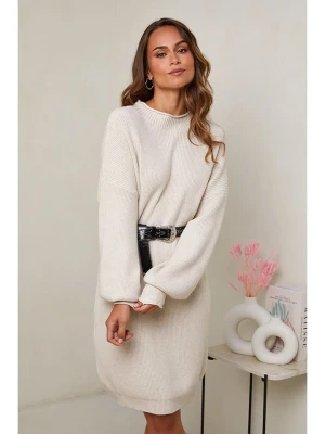 Soft Cashmere Sukienka dzianinowa w kolorze beżowym rozmiar: 38/40