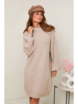 Soft Cashmere Sukienka dzianinowa w kolorze beżowym rozmiar: 38/40