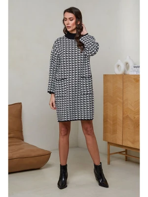 Soft Cashmere Sukienka dzianinowa w kolorze czarno-białym rozmiar: 34/36
