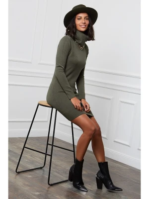 Soft Cashmere Sukienka dzianinowa w kolorze khaki rozmiar: 38/40