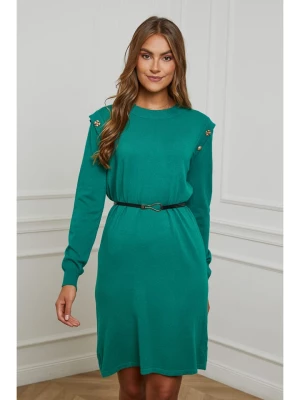Soft Cashmere Sukienka dzianinowa w kolorze zielonym rozmiar: 34/36