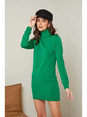 Soft Cashmere Sukienka dzianinowa w kolorze zielonym rozmiar: 38/40