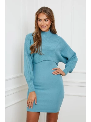 Soft Cashmere Sukienka w kolorze błękitnym rozmiar: 38/40
