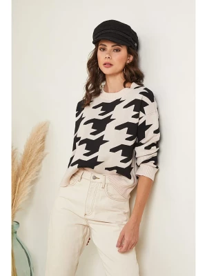 Soft Cashmere Sweter w kolorze beżowo-czarnym rozmiar: 38/40