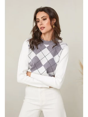 Soft Cashmere Sweter w kolorze biało-szarym rozmiar: 38/40