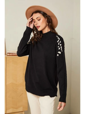 Soft Cashmere Sweter w kolorze czarno-beżowym rozmiar: 34/36