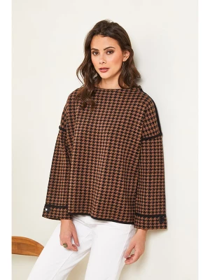 Soft Cashmere Sweter w kolorze czarno-karmelowym rozmiar: 38/40