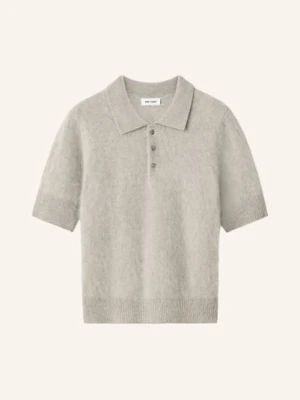 Soft Goat Dzianinowa Koszulka Polo Z Kaszmiru grau