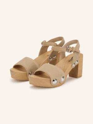 Softclox Sandały Na Obcasie Eilyn Z Nitami beige