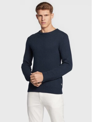 Solid Sweter 21107143 Granatowy Regular Fit