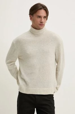 Solid sweter wełniany męski kolor szary lekki z golferm 21108464-1106061