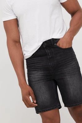 Solid szorty jeansowe męskie kolor czarny