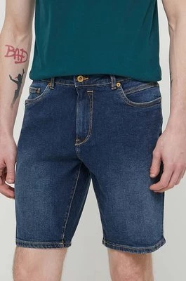 Solid szorty jeansowe męskie kolor granatowy