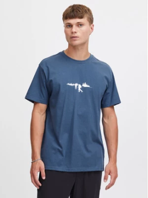 Solid T-Shirt 21108029 Niebieski Regular Fit