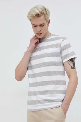 Solid t-shirt bawełniany męski kolor szary wzorzysty