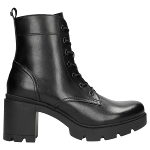 Czarne ocieplane trzewiki damskie na slupku 64060-51 Wojas